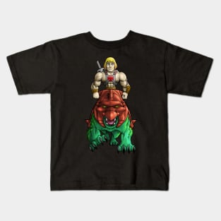 Battlecat and He-Man Kids T-Shirt